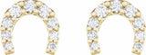 14K Yellow 1/6 CTW Natural Diamond Horseshoe Earrings