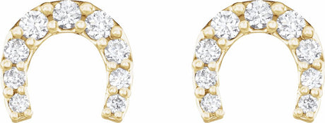 14K Yellow 1/6 CTW Natural Diamond Horseshoe Earrings