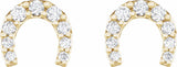 14K Yellow Gold 1/6 CTW Natural Diamond Horseshoe Earrings