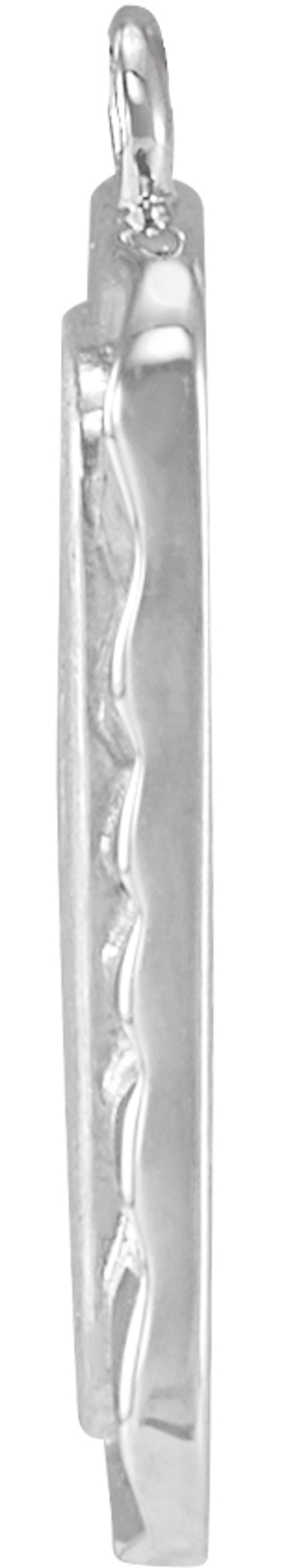 Sterling Silver 16x9 mm Engravable Sunburst Dangle