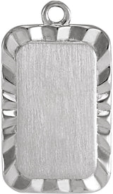 Sterling Silver 16x9 mm Engravable Sunburst Dangle