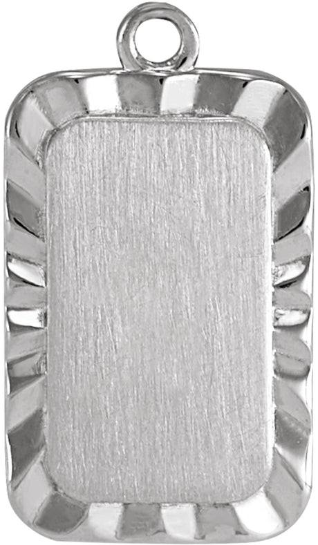 Sterling Silver 16x9 mm Engravable Sunburst Dangle