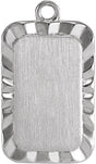 Sterling Silver 16x9 mm Engravable Sunburst Dangle