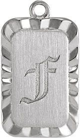 Sterling Silver 16x9 mm Engravable Sunburst Dangle