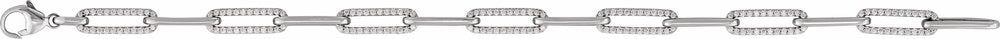 14K White Gold 1 CTW Natural Diamond Link 7" Bracelet