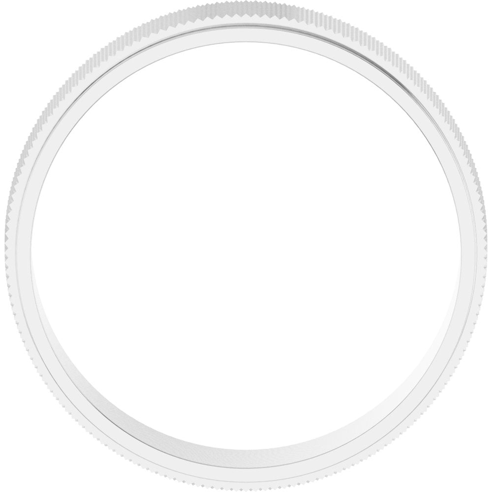 Continuum Sterling Silver 6 mm Stepped-Edge Knurled Flat Band Size 10.5