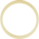 14K Yellow Gold 6 mm Stepped-Edge Knurled Flat Band Size 10