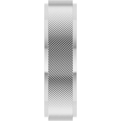 Continuum Sterling Silver 6 mm Stepped-Edge Knurled Flat Band Size 10.5