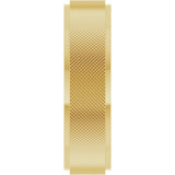 10K Yellow Gold 6 mm Stepped-Edge Knurled Flat Band Size 7.5