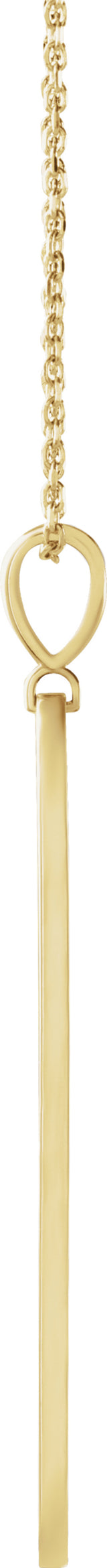 14K Yellow Gold .0025 CT Natural Diamond Arrow Bar 16-18" Necklace