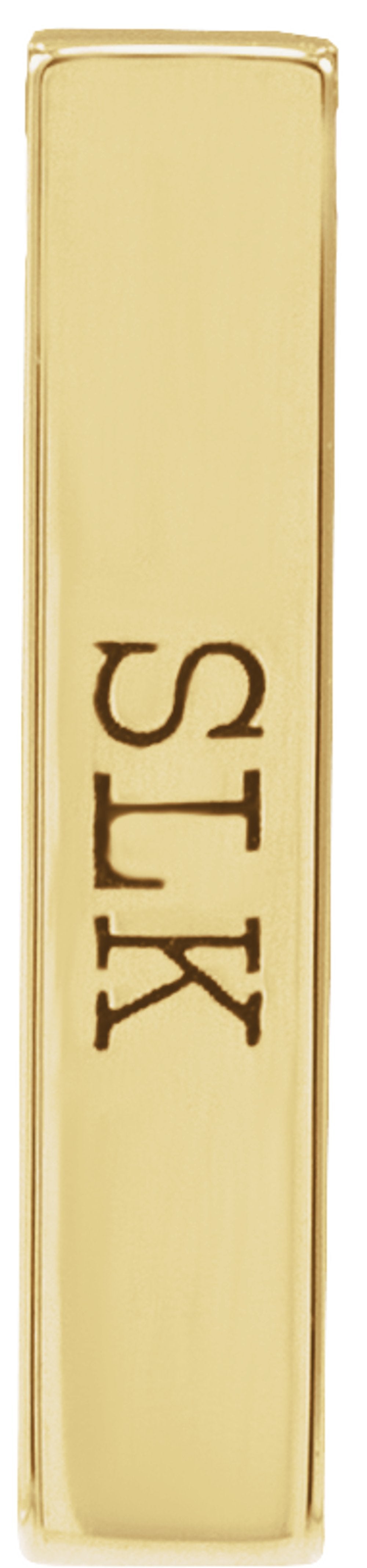 14K Yellow Engravable Four-Sided Bar Pendant