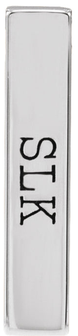 Sterling Silver Engravable Four-Sided Bar Pendant