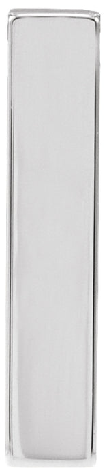 14K White Gold Engravable Four-Sided Bar Pendant