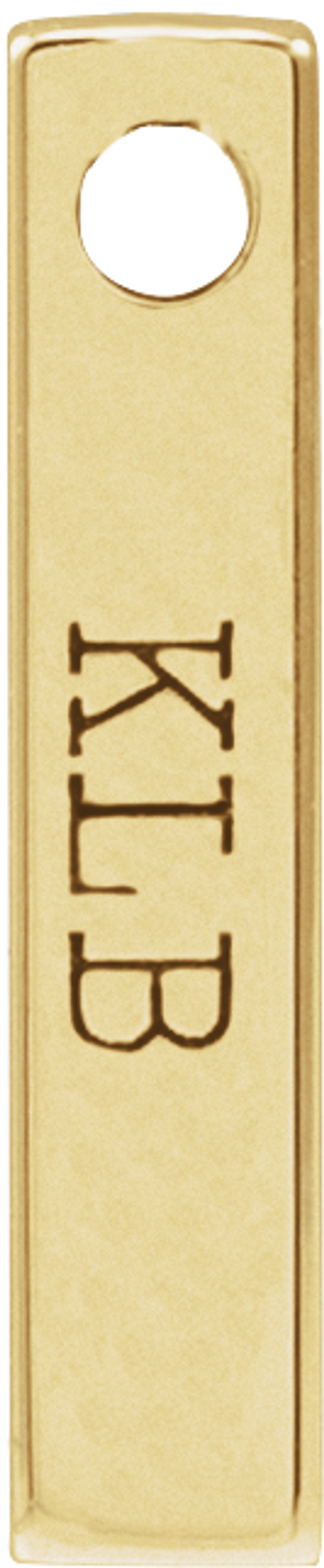 14K Yellow Gold Engravable Four-Sided Bar Pendant