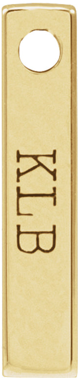 14K Yellow Gold Engravable Four-Sided Bar Pendant