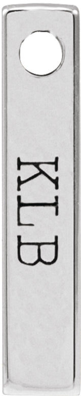 14K White Gold Engravable Four-Sided Bar Pendant