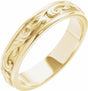 14K Yellow Gold 4 mm Sculptural Flat Band Size 7