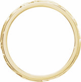 14K Yellow Gold 4 mm Sculptural Flat Band Size 7