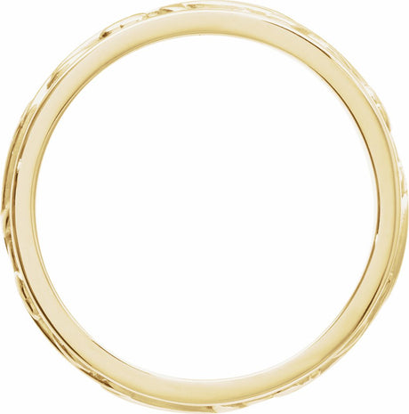 14K Yellow Gold 4 mm Sculptural Flat Band Size 7