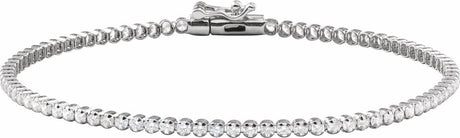 14K White Gold 1 5/8 CTW Natural Diamond Lightweight Line 7" Bracelet