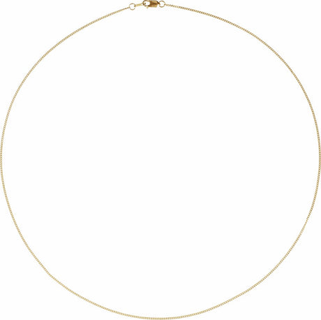 14K Yellow 1 mm Diamond-Cut Curb 20" Chain