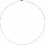14K Yellow Gold 1 mm Diamond-Cut Curb 16" Chain