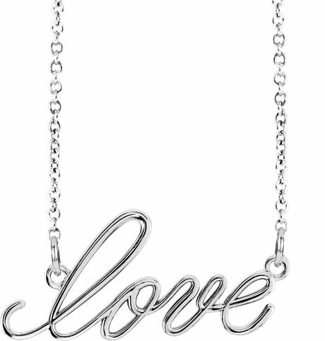 Sterling Silver Love 16 1/2" Necklace 