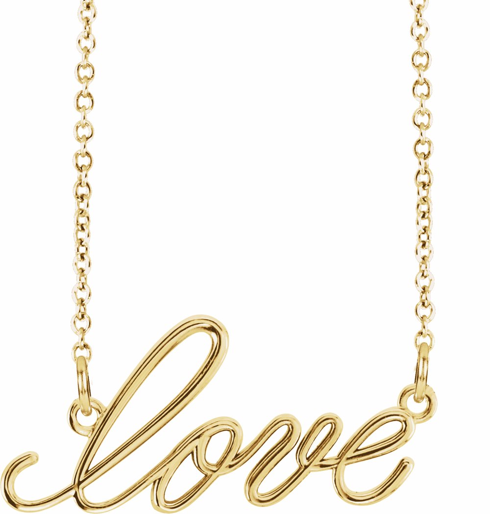 14K Yellow Gold Love 16 1/2" Necklace 