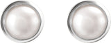 14K White 5 mm Cultured White Akoya Pearl Stud Earrings