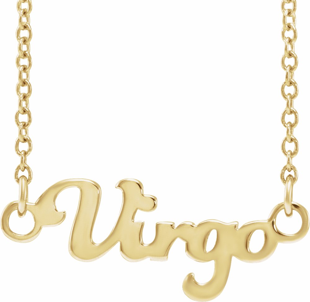 14K Yellow Virgo Zodiac 18" Necklace 