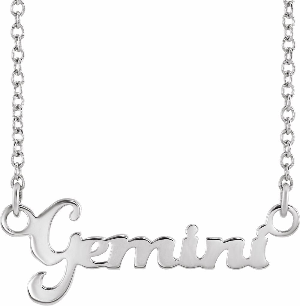 Sterling Silver Gemini Zodiac 18" Necklace 