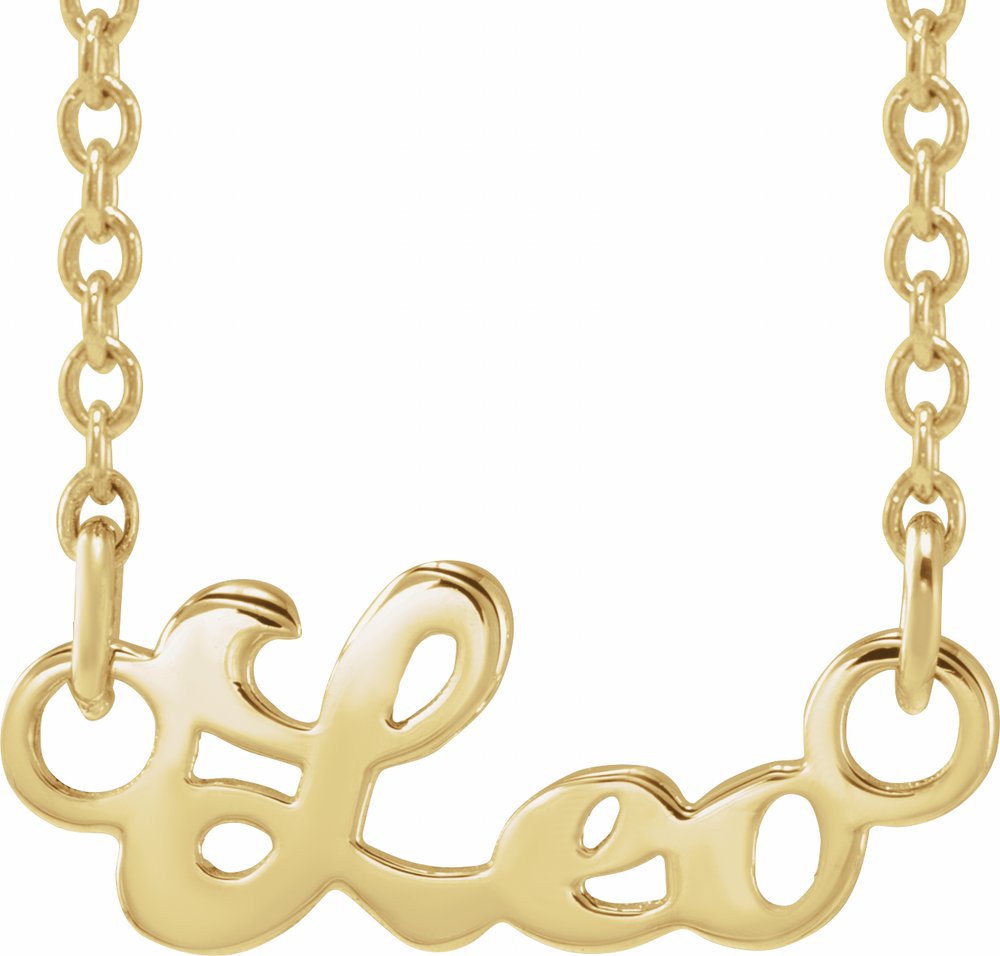 14K Yellow Leo Zodiac 18" Necklace 