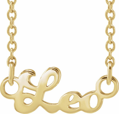 14K Yellow Leo Zodiac 18" Necklace 