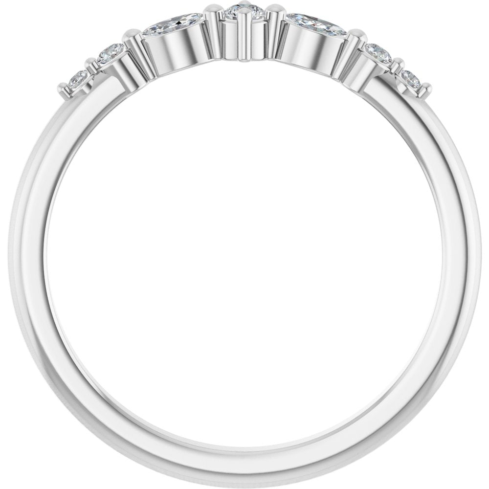 14K White Gold 1/8 CTW Natural Diamond Stackable Ring