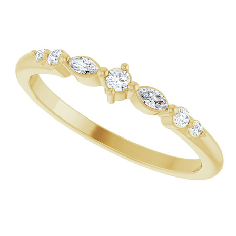 14K Yellow Gold 1/8 CTW Natural Diamond Stackable Ring