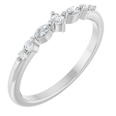 14K White Gold 1/8 CTW Natural Diamond Stackable Ring