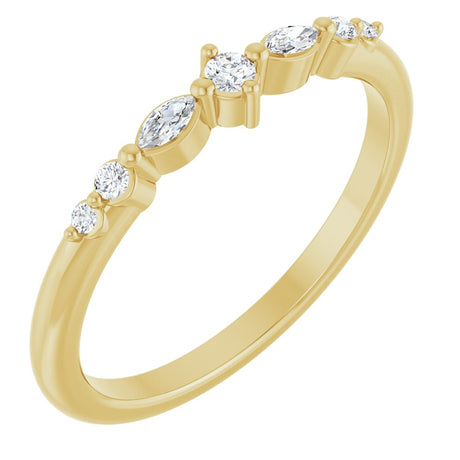 14K Yellow Gold 1/8 CTW Natural Diamond Stackable Ring
