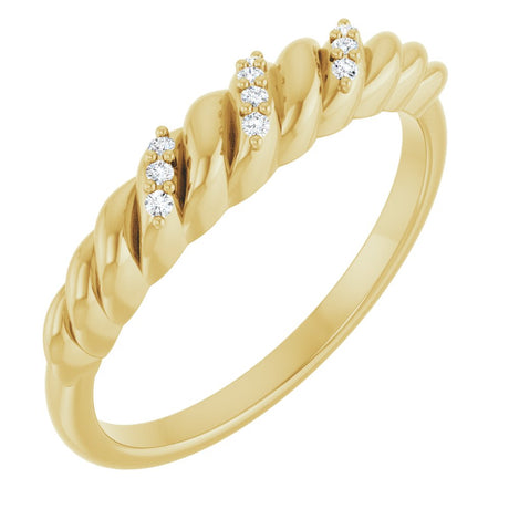 14K Yellow Gold .04 CTW Natural Diamond Dome Ring