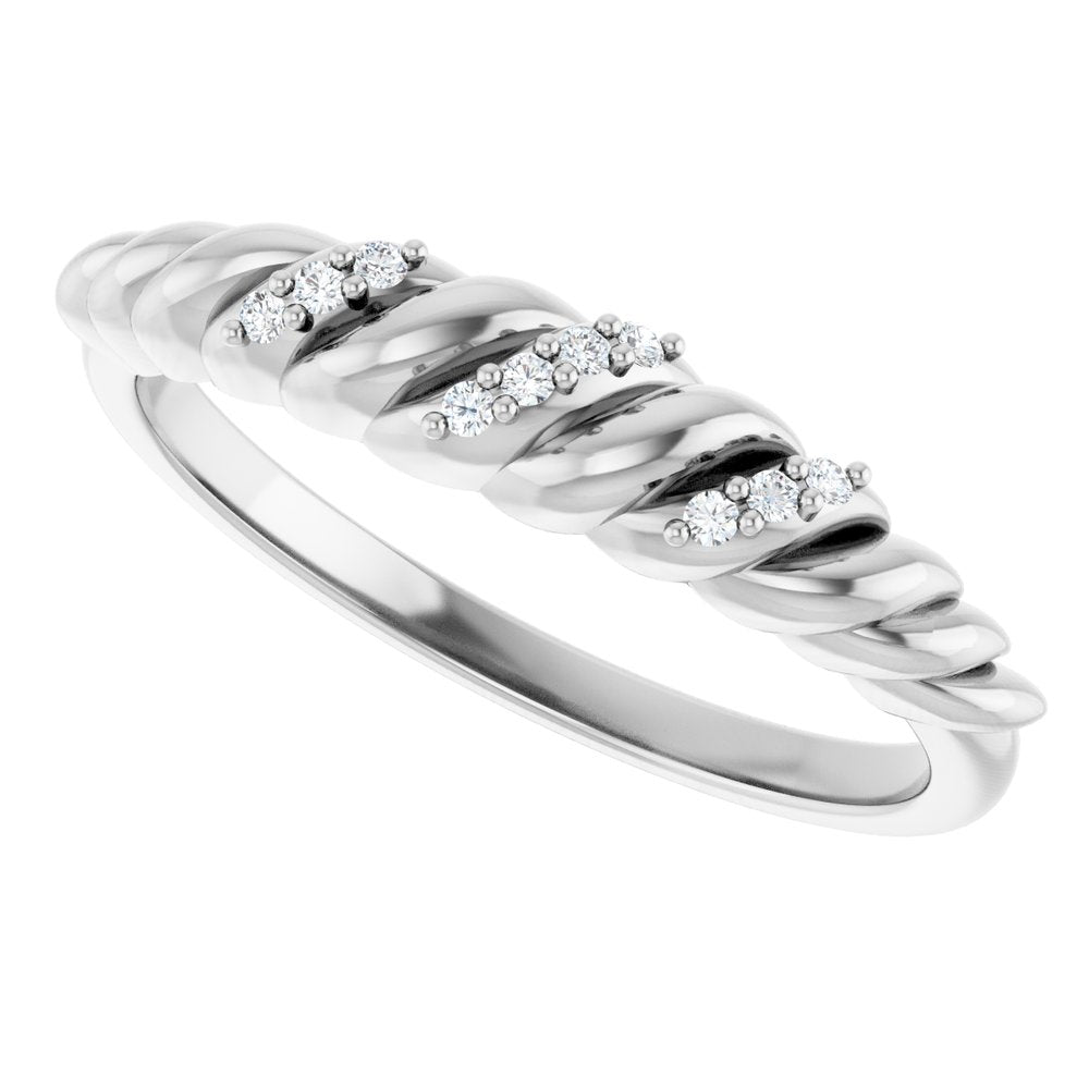 14K White .04 CTW Natural Diamond Dome Ring