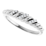 14K White .04 CTW Natural Diamond Dome Ring