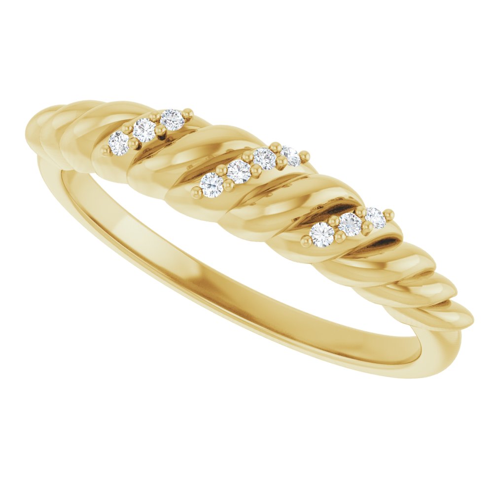 14K Yellow Gold .04 CTW Natural Diamond Dome Ring