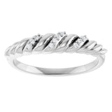 14K White .04 CTW Natural Diamond Dome Ring