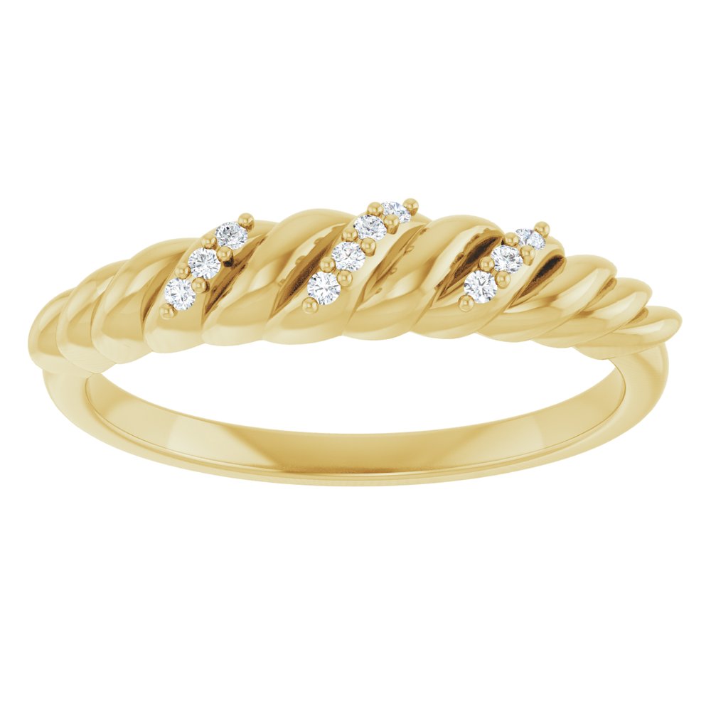 14K Yellow Gold .04 CTW Natural Diamond Dome Ring