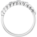 14K White .04 CTW Natural Diamond Dome Ring