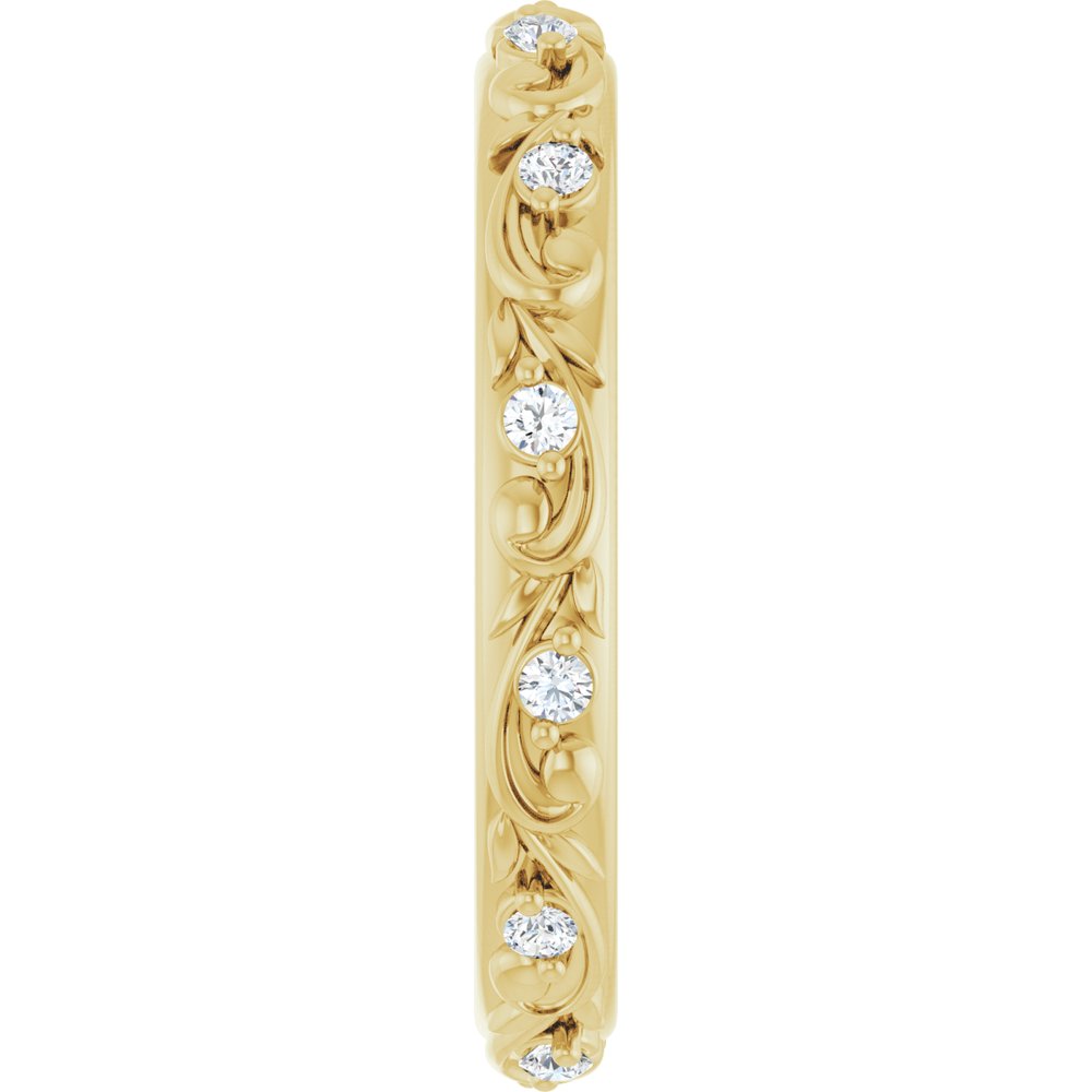 14K Yellow 1.5 mm Round 1/6 CTW Natural Diamond Floral Band