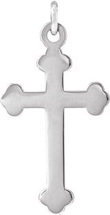 14K White Cross Pendant