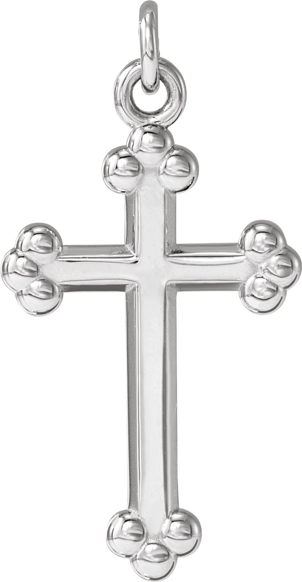 14K White Cross Pendant