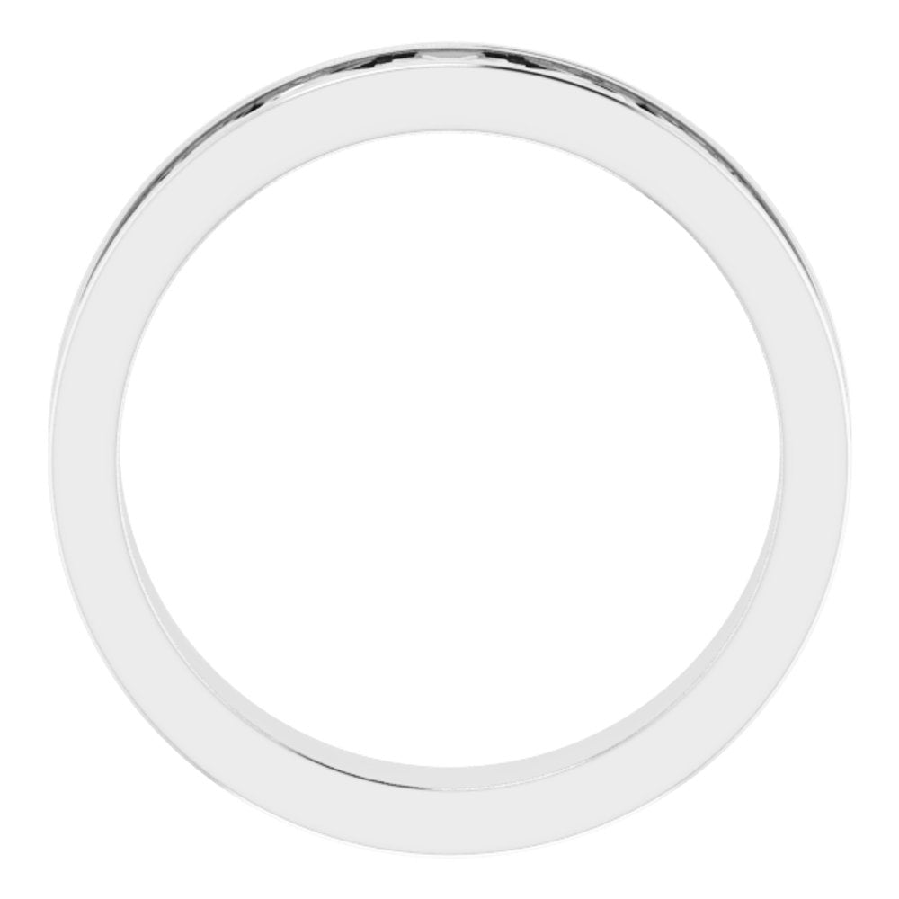 14K White Gold 3 mm Sculptural Flat Band Size 7