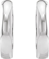 14K White Gold 12 mm Hinged Hoop Earrings