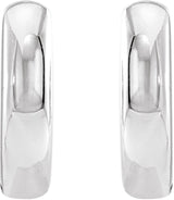 14K White Gold 9.5 mm Hinged Hoop Earrings
